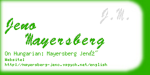 jeno mayersberg business card